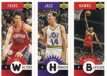 1996-97 Collector's Choice French - Mini-Cards Panels #M63 / M84 / M2 Rex Walters / Jeff Hornacek / Mookie Blaylock Front