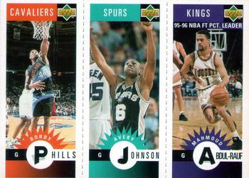 1996-97 Collector's Choice French - Mini-Cards Panels #M17 / M74 / M22 Bobby Phills / Avery Johnson / Mahmoud Abdul-Rauf Front
