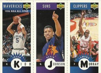 1996-97 Collector's Choice French - Mini-Cards Panels #M18 / M64 / M37 Jason Kidd / Kevin Johnson / Lamond Murray Front