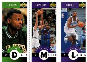 1996-97 Collector's Choice French - Mini-Cards Panels #M4 / M80 / M49 Todd Day / Oliver Miller / Andrew Lang Front