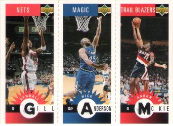 1996-97 Collector's Choice French - Mini-Cards Panels #M51 / M58 / M67 Kendall Gill / Nick Anderson / Aaron McKie Front