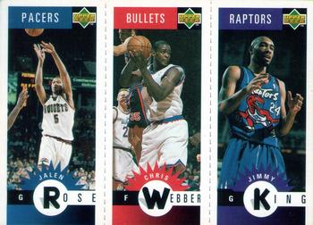 1996-97 Collector's Choice French - Mini-Cards Panels #M21 / M88 / M79 Jalen Rose / Chris Webber / Jimmy King Front