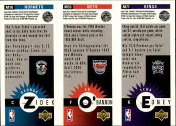 1996-97 Collector's Choice German - Mini-Cards Panels #M71 / M53 / M10 Tyus Edney / Ed O'Bannon / George Zidek Back