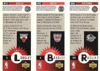 1996-97 Collector's Choice German - Mini-Cards Panels #M26 / M52 / M13 Theo Ratliff / Shawn Bradley / Luc Longley Back