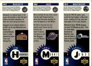 1996-97 Collector's Choice German - Mini-Cards Panels #M19 / M82 / M23 Popeye Jones / Chris Morris / Tom Hammonds Back