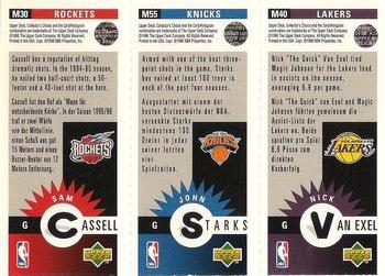 1996-97 Collector's Choice German - Mini-Cards Panels #M40 / M55 / M30 Nick Van Exel / John Starks / Sam Cassell Back