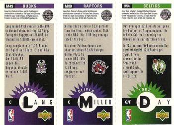 1996-97 Collector's Choice German - Mini-Cards Panels #M4 / M80 / M49 Todd Day / Oliver Miller / Andrew Lang Back