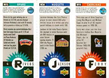 1996-97 Collector's Choice German - Mini-Cards Panels #M15 / M34 / M75 Danny Ferry / Mark Jackson / Doc Rivers Back