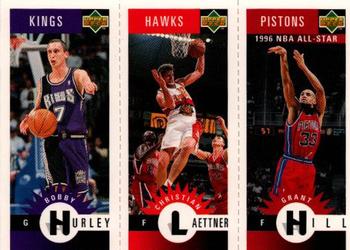 1996-97 Collector's Choice Italian - Mini-Cards Panels #M72 / M3 / M25 Bobby Hurley / Christian Laettner / Grant Hill Front
