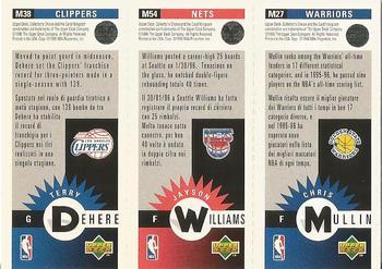 1996-97 Collector's Choice Italian - Mini-Cards Panels #M27 / M54 / M38 Chris Mullin / Jayson Williams / Terry Dehere Back