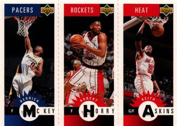 1996-97 Collector's Choice Italian - Mini-Cards Panels #M35 / M32 / M44 Derrick McKey / Robert Horry / Keith Askins Front
