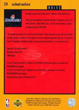1996-97 Collector's Choice Spanish - You Crash the Game Scoring #C29 Rasheed Wallace  Back
