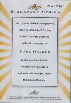 2012-13 Leaf Signature Series #BA-KM1 Karl Malone Back