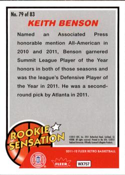 2011-12 Fleer Retro #79 Keith Benson Back