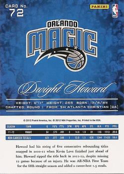 2012-13 Panini Prestige #72 Dwight Howard Back