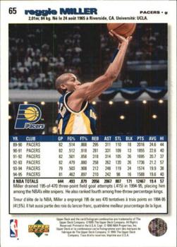 1995-96 Collector's Choice French I #65 Reggie Miller Back