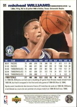 1995-96 Collector's Choice French I #91 Micheal Williams Back