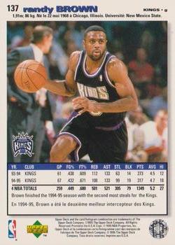 1995-96 Collector's Choice French I #137 Randy Brown Back