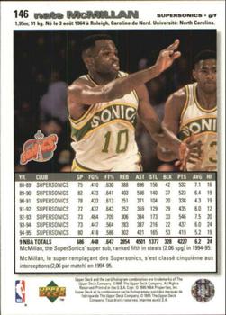 1995-96 Collector's Choice French I #146 Nate McMillan Back