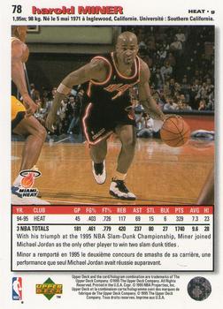 1995-96 Collector's Choice French I #78 Harold Miner Back