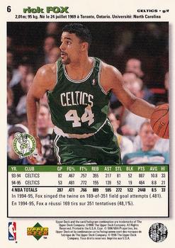 1995-96 Collector's Choice French II #6 Rick Fox Back