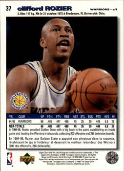 1995-96 Collector's Choice French II #37 Clifford Rozier Back
