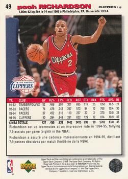 1995-96 Collector's Choice French II #49 Pooh Richardson Back