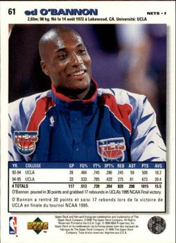 1995-96 Collector's Choice French II #61 Ed O'Bannon Back