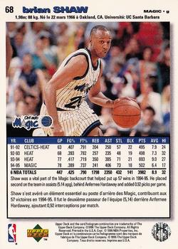 1995-96 Collector's Choice French II #68 Brian Shaw Back