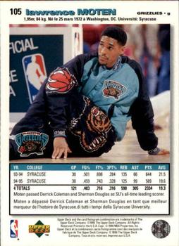 1995-96 Collector's Choice French II #105 Lawrence Moten Back