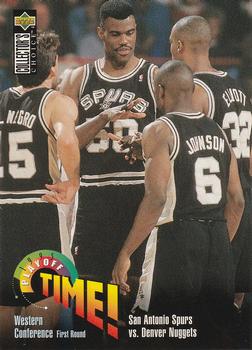 1995-96 Collector's Choice French II #144 San Antonio Spurs vs. Denver Nuggets Front