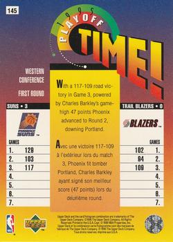 1995-96 Collector's Choice French II #145 Phoenix Suns vs. Portland Trail Blazers Back