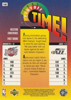1995-96 Collector's Choice French II #146 Houston Rockets vs. Utah Jazz Back