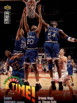 1995-96 Collector's Choice French II #148 Orlando Magic vs. Chicago Bulls Front