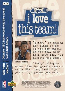 1995-96 Collector's Choice French II #174 Anfernee Hardaway Back