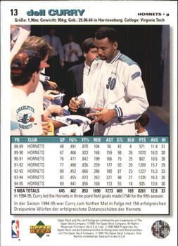 1995-96 Collector's Choice German I #13 Dell Curry Back