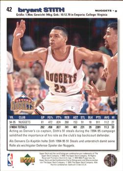 1995-96 Collector's Choice German I #42 Bryant Stith Back