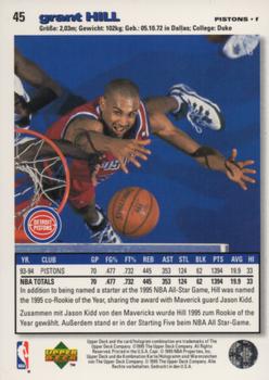 1995-96 Collector's Choice German I #45 Grant Hill Back
