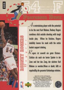 1995-96 Collector's Choice German I #205 Rodney Rogers Back