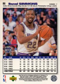 1995-96 Collector's Choice German II #86 Lionel Simmons Back