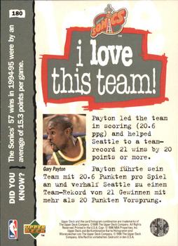 1995-96 Collector's Choice German II #180 Gary Payton Back