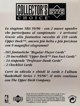 1995-96 Collector's Choice Italian I #NNO Series 1 1995-96 Back