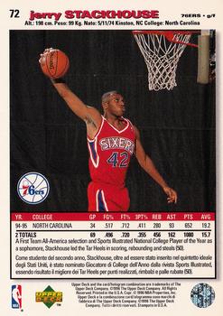 1995-96 Collector's Choice Italian II #72 Jerry Stackhouse Back