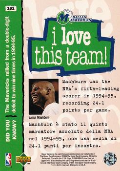 1995-96 Collector's Choice Italian II #161 Jamal Mashburn Back