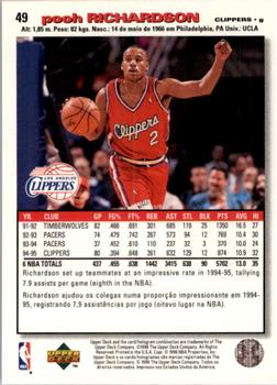 1995-96 Collector's Choice Portuguese II #49 Pooh Richardson Back