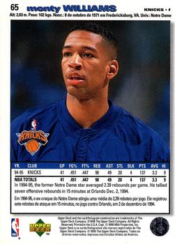 1995-96 Collector's Choice Portuguese II #65 Monty Williams Back