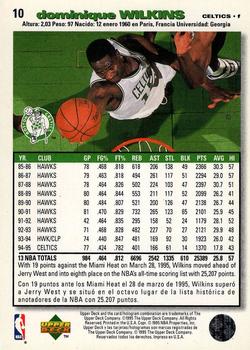 1995-96 Collector's Choice Spanish I #10 Dominique Wilkins Back