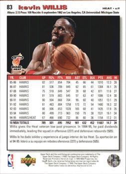 1995-96 Collector's Choice Spanish I #83 Kevin Willis Back