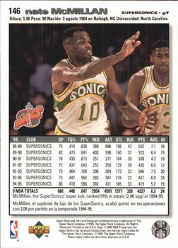1995-96 Collector's Choice Spanish I #146 Nate McMillan Back
