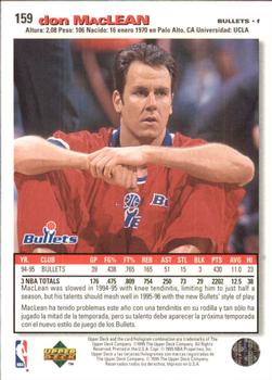 1995-96 Collector's Choice Spanish I #159 Don MacLean Back